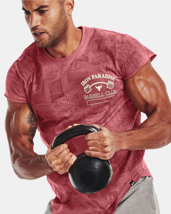 Men's Project Rock Show Your Gym Short Sleeve in Pink image number 0